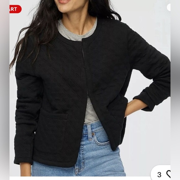 J Crew Factory Black Quilted Women's Jacket - Picture 2 of 7
